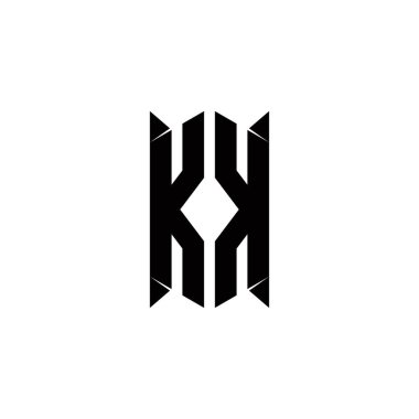 KK logo simgesi kalkan şekli tasarımı şablon vektör simgesi modern