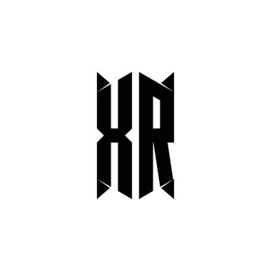 Kalkan şekilli XR logo monogramı şablon vektör simgesini modern tasarlar