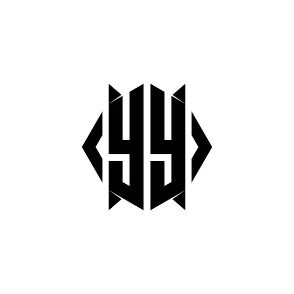 Logo Monograma Con Forma Escudo Diseños Plantilla Vector Icono Moderno — Vector de stock