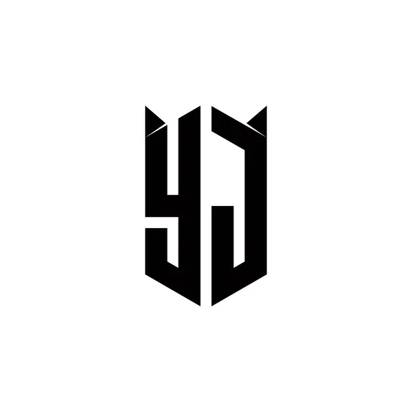 Monogramme Logo Avec Des Conceptions Forme Bouclier Icône Vectorielle Moderne — Image vectorielle