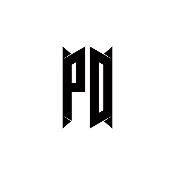 Logo Monogram Pajzs Alakú Tervez Sablon Vektor Ikon Modern — Stock Vector