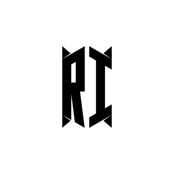 Logo Монограма Орнаментами Форми Щита Шаблонна Векторна Ікона Сучасного — стоковий вектор