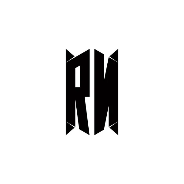 Монограма Логотипу Дизайном Шаблону Форми Щита Векторна Піктограма Сучасного — стоковий вектор