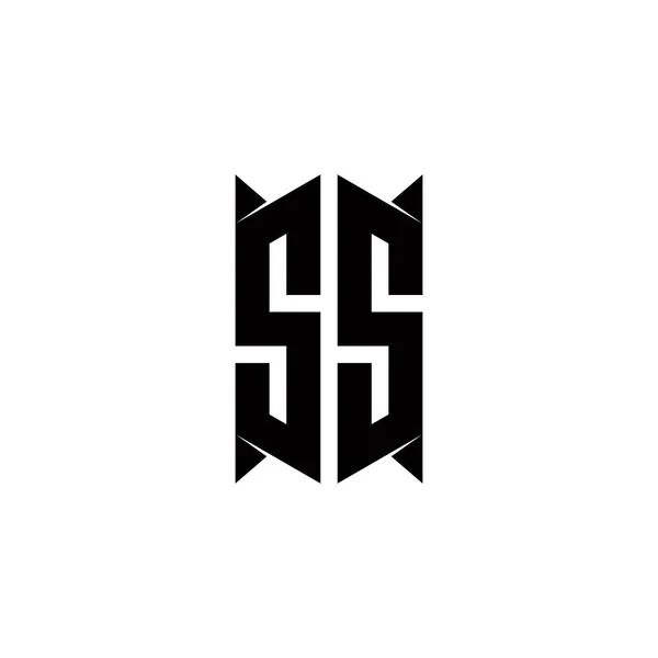 Logo Monograma Con Forma Escudo Diseños Plantilla Vector Icono Moderno — Archivo Imágenes Vectoriales