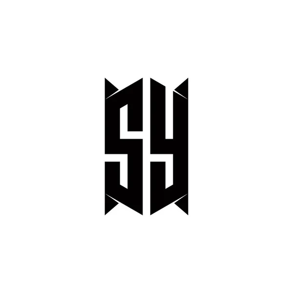 Logo Monograma Con Forma Escudo Diseños Plantilla Vector Icono Moderno — Archivo Imágenes Vectoriales