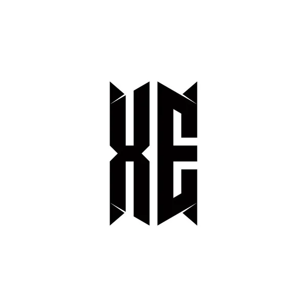 Монограмма Логотипа Дизайном Шаблонов Щитов — стоковый вектор