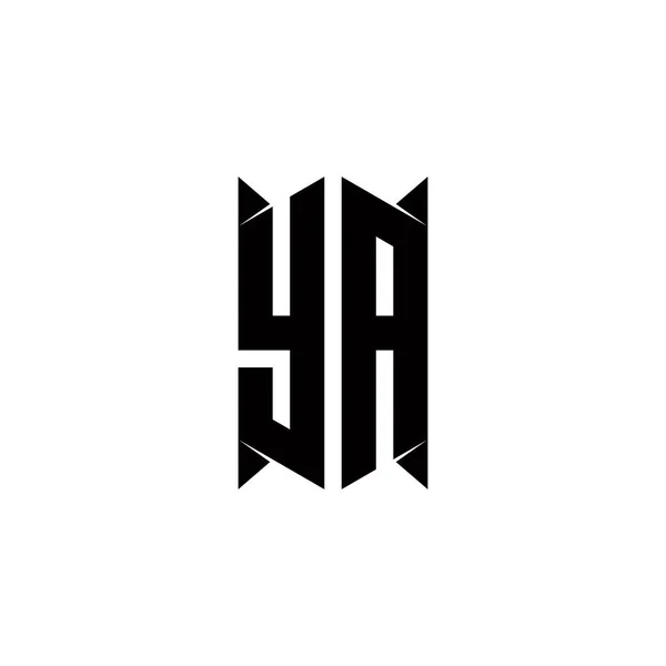 Logo Monogram Med Sköld Form Mönster Mall Vektor Ikon Modern — Stock vektor