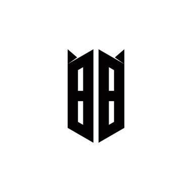Kalkan şekilli BB logo monogramı şablon vektör simgesini modern tasarlar