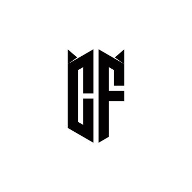 Kalkan şekilli CF logo monogramı şablon vektör simgesini modern tasarlar