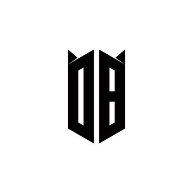 Kalkan şekilli DB logo monogramı şablon vektör simgesini modern tasarlar