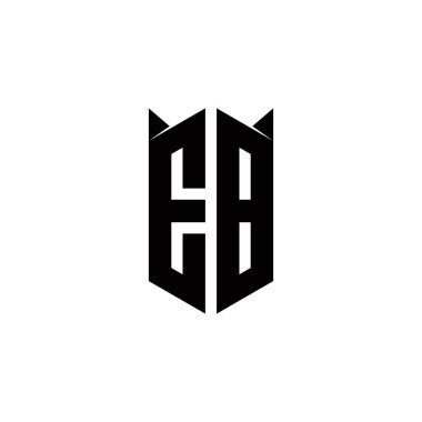 Kalkan şekilli EB logo monogramı şablon vektör simgesini modern tasarlar