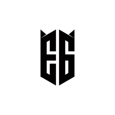 Kalkan şekilli EG logo monogramı şablon vektör simgesini modern tasarlar