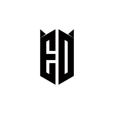 Kalkan şekli şablon vektör simgesi modern olan ED logo monogramı