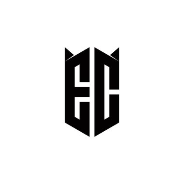 Kalkan şeklindeki AK logosu şablon vektör simgesini modern tasarladı