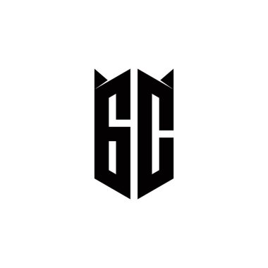 Kalkan şekli şablon vektör simgesi modern olan GC logo monogramı