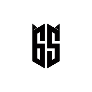 GS logo monogramı kalkan şekli tasarımı şablon vektör simgesi modern