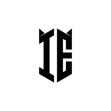 Kalkan şekilli logo monogramı şablon vektör simgesini modern tasarlar