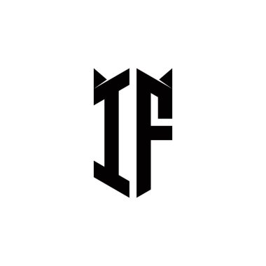 Kalkan şekli ile logo monogramı şablon vektör simgesini modern olarak tasarlarsa