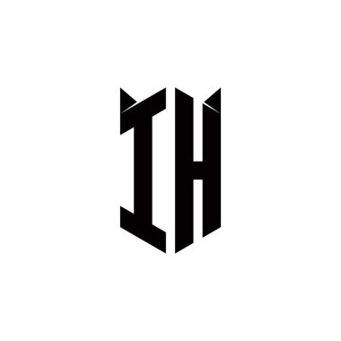 Kalkan şekilli IH logo monogramı şablon vektör simgesini modern tasarlar