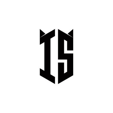 Kalkan şekilli logo monogramı şablon vektör simgesini modern dizayn eder