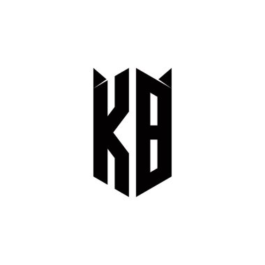 Kalkan şekilli KB logo monogramı şablon vektör simgesini modern tasarlar