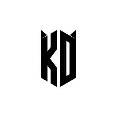 Kalkan şekilli KD logo monogramı şablon vektör simgesini modern tasarlar