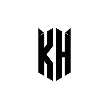 Kalkan şekli ile KH logo monogramı şablon vektör simgesini modern tasarlar
