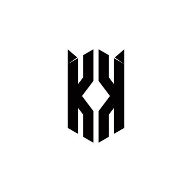 KK logo simgesi kalkan şekli tasarımı şablon vektör simgesi modern