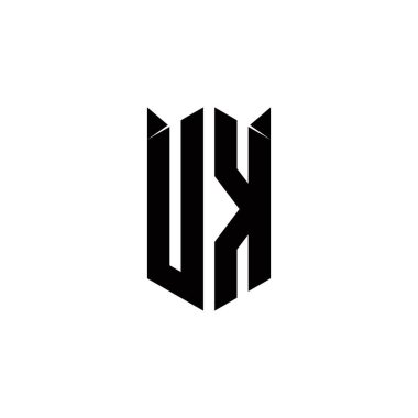 Kalkan şekilli Birleşik Krallık logosu şablon vektör simgesini modern olarak dizayn etti