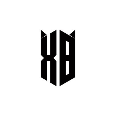 Kalkan şekilli XB logo monogramı şablon vektör simgesini modern tasarlar