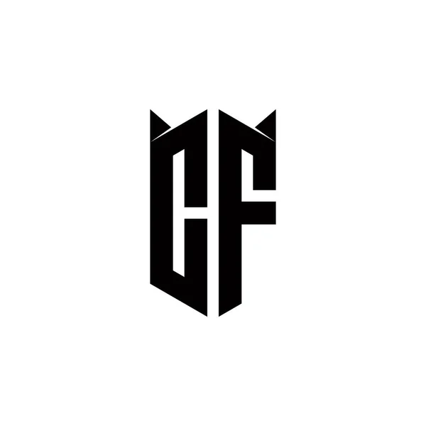 Kalkan şekilli CF logo monogramı şablon vektör simgesini modern tasarlar