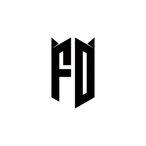 Monograma Logotipo Com Design Forma Escudo Modelo Ícone Vetorial Moderno —  Vetores de Stock