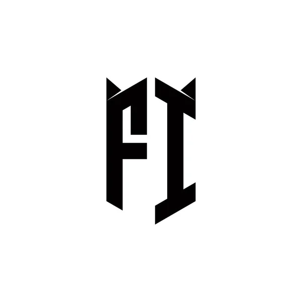 Logotyp Monogram Med Sköldform Formgivning Mall Vektor Ikon Modern — Stock vektor