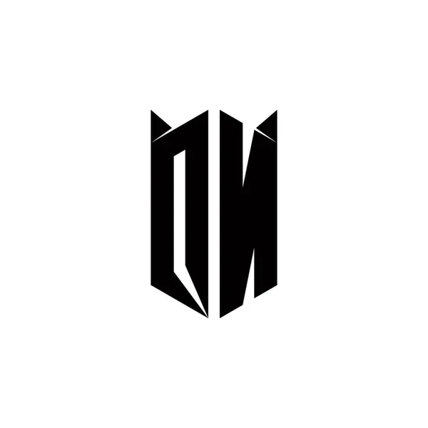 Logo Monogramme Avec Des Conceptions Forme Bouclier Icône Vectorielle Moderne — Image vectorielle