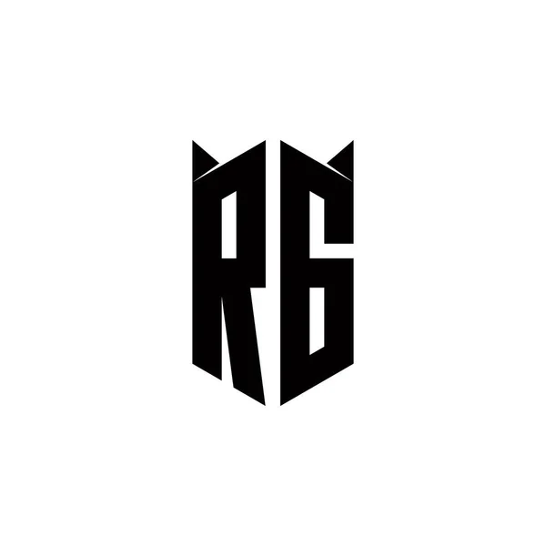 Logo Monogramm Mit Schild Form Designs Vorlage Vektorsymbol Modern — Stockvektor