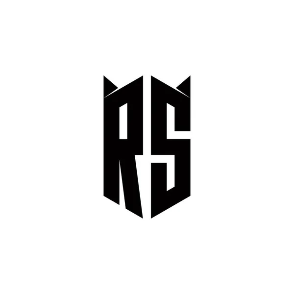 Monogram Logo Kształtem Tarczy Wzór Wektor Ikona Nowoczesny — Wektor stockowy