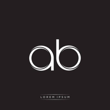 İlk Harf Böl Küçük Harf Logosu Modern Monogram Şablonu Siyah Beyaz renklerde 10 vektörü ile izole edildi