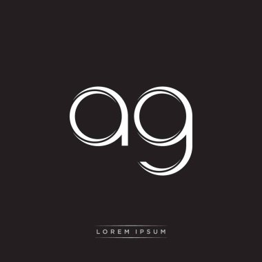 İlk Harf Böl Küçük Harf Logosu Modern Monogram Şablonu Siyah Beyaz renklerde 10 vektörü ile izole edildi