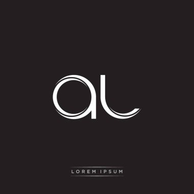 İlk Harf Böl Küçük Harf Logosu Modern Monogram Şablonu Siyah Beyaz renklerde 10 vektörü ile izole edildi
