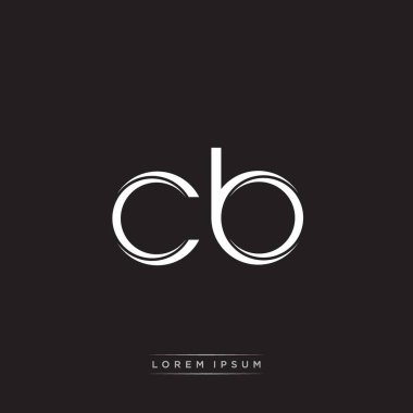 İlk Harf Böl Küçük Harf Logosu Modern Monogram Şablonu Siyah Beyaz renklerde 10 vektörü ile izole edildi