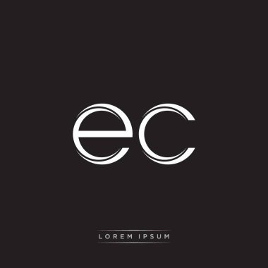 İlk Harf Böl Küçük Harf Logosu Modern Monogram Şablonu Siyah Beyaz renklerde 10 vektörü ile izole edildi