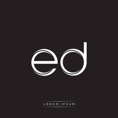 İlk Harf Böl Küçük Harf Logosu Modern Monogram Şablonu Siyah Beyaz renklerde 10 vektörü ile izole edildi