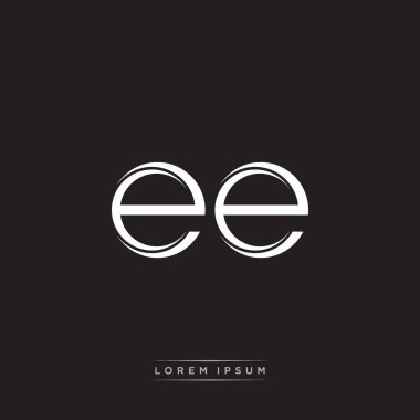 İlk Harf Böl Küçük Harf Logosu Modern Monogram Şablonu Siyah Beyaz renklerde 10 vektörü ile izole edildi