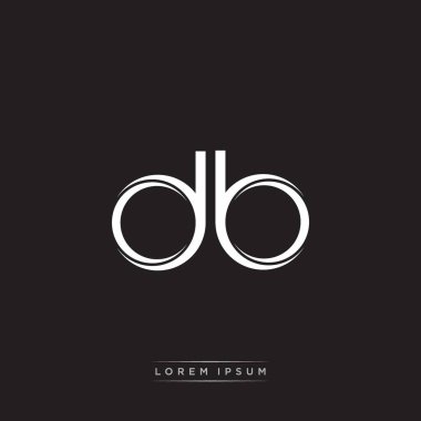 İlk Harf Böl Küçük Harf Logosu Modern Monogram Şablonu Siyah Beyaz renklerde 10 vektörü ile izole edildi