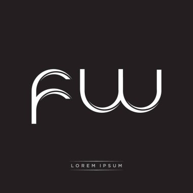 İlk Harf Böl Küçük Harf Logosu Modern Monogram Şablonu Siyah Beyaz renklerde 10 vektörü ile izole edildi