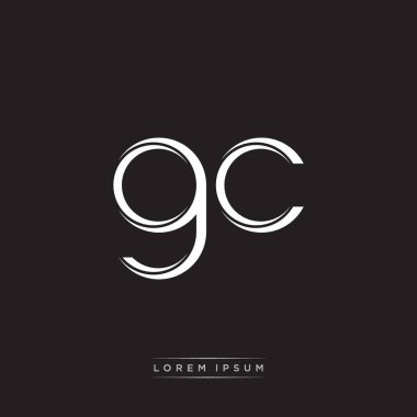 İlk Harf Böl Küçük Harf Logosu Modern Monogram Şablonu Siyah Beyaz renklerde 10 vektörü ile izole edildi