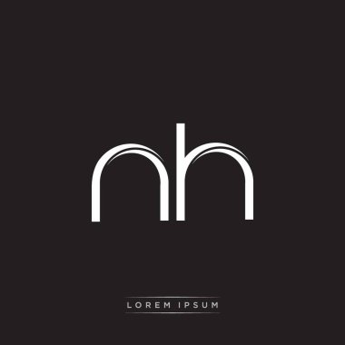 İlk Harf Böl Küçük Harf Logosu Modern Monogram Şablonu Siyah Beyaz renklerde 10 vektörü ile izole edildi