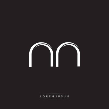 İlk Harf Böl Küçük Harf Logosu Modern Monogram Şablonu Siyah Beyaz renklerde 10 vektörü ile izole edildi