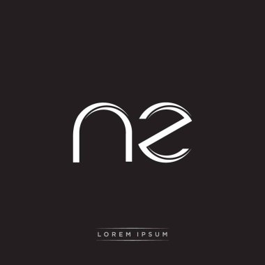 İlk Harf Böl Küçük Harf Logosu Modern Monogram Şablonu Siyah Beyaz renklerde 10 vektörü ile izole edildi