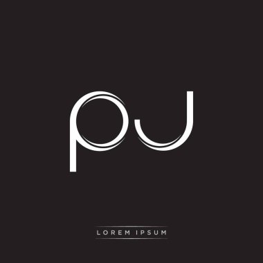 İlk Harf Böl Küçük Harf Logosu Modern Monogram Şablonu Siyah Beyaz renklerde 10 vektörü ile izole edildi